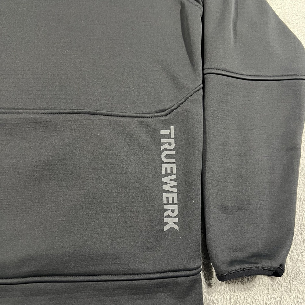 Truewerk M2 Grid Pullover Hoodie Mens Medium Black Technical Fleece Performance - Picture 12 of 14